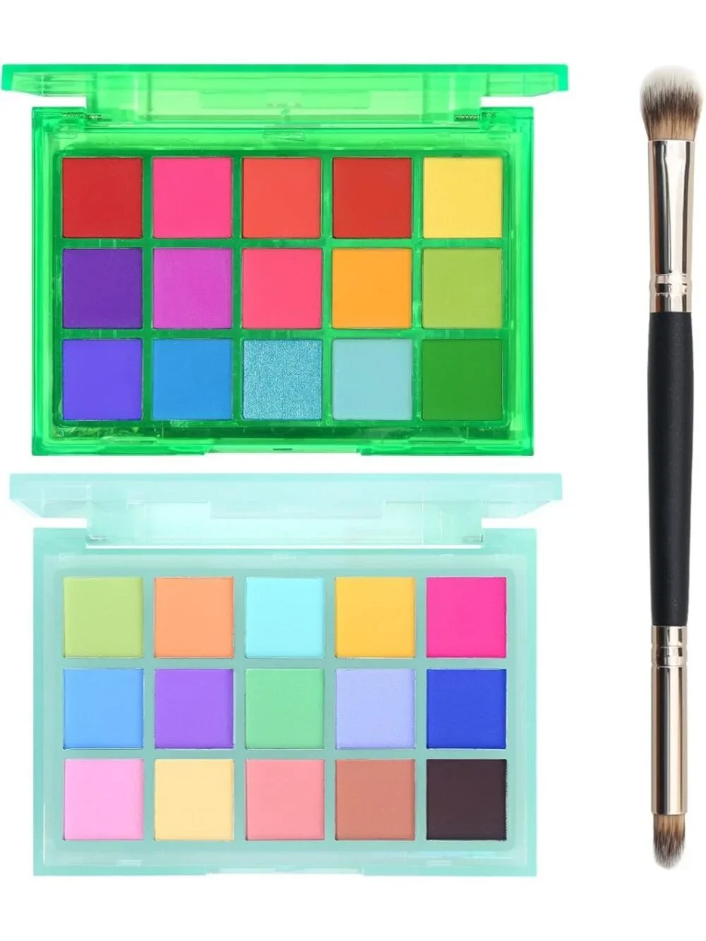 Vibrant 15-Color Eyeshadow Palette Set - Matte & Shimmer Neon Pastel Makeup Kit